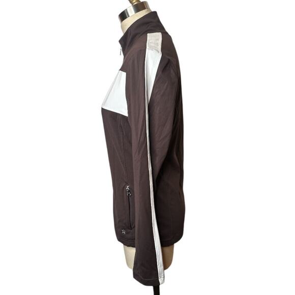 Lohla Sport The Bond Girl Brown Zip Up Track Active Jacket Women's Size S NWT - Picture 2 of 5